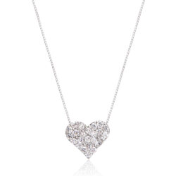 ダイヤモンドハートネックレス-WG0.5ct